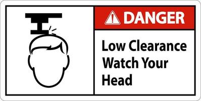 Danger Low Clearance Watch Your Head Sign vector