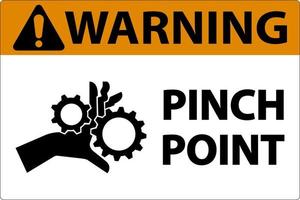 Warning Pinch Point Label Sign On White Background vector