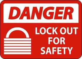 Danger Lock Out Label Sign On White Background vector