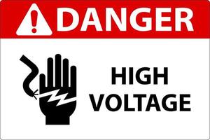Danger High Voltage Label Sign vector