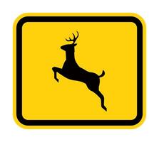 Deer Crossing Sign On White Background vector