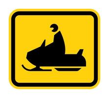 Snowmobile Crossing Sign On White Background vector