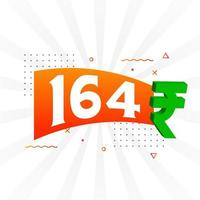 164 Rupee symbol bold text vector image. 164 Indian Rupee currency sign vector illustration