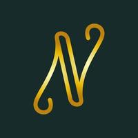 latter n monoline logo vector icon design