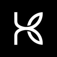 K Leaf Logo Vector Art simple design