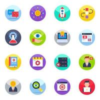 Pack of Financial Management Flat Icons vector