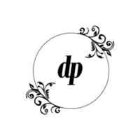 inicial dp logo monograma carta elegancia femenina vector