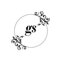 Initial GS logo monogram letter feminine elegance vector