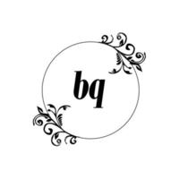 Initial BQ logo monogram letter feminine elegance vector