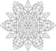 Decorative mandala design coloring book page illustration