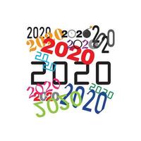 Happy New Year 2020 logo text design vector illustration - vector