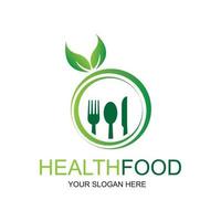 healthy food logo vector design icon illustration