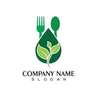 ilustración de icono de diseño de vector de logotipo de comida saludable