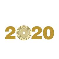 feliz año nuevo 2020 logo texto diseño vector ilustración - vector