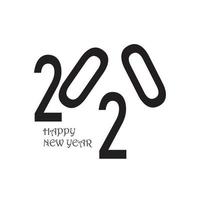 Happy New Year 2020 logo text design vector illustration - vector