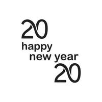 Happy New Year 2020 logo text design vector illustration - vector