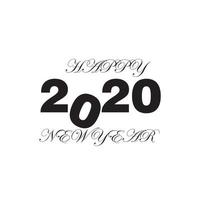 feliz año nuevo 2020 logo texto diseño vector ilustración - vector