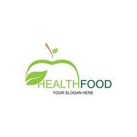 healthy food logo vector design icon illustration