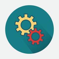 Gears icon Business Concept with shadow. isolated flat vector illustration