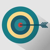 target arrow color icon in flat style, vector