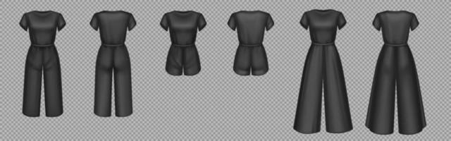 Women black jumpsuits template vector