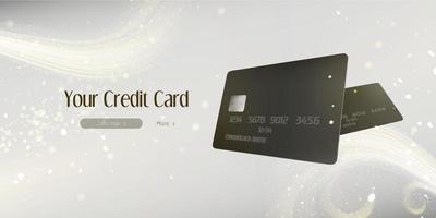 Your credit card web banner with black bank cards vector