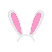 Hare ears mask. Easter or New Year bunny ears props for party or photo booth. Element for kids hare costume vector