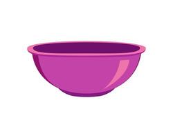 Purple empty plastic or ceramic bowl. Clean dishware for cereal, soup or salad vector