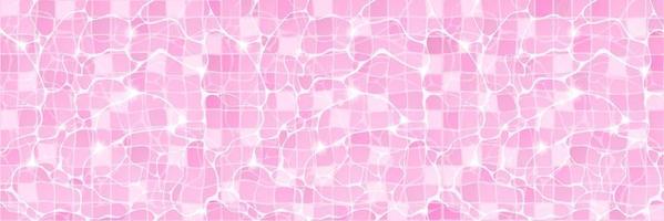 Water pool top view background with pink tiled vector