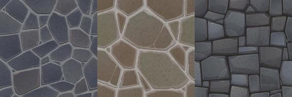 Textures of stone floor and wall vector