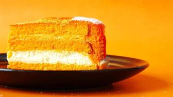 Orange cake, carrot cake close up