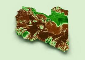 Libya Topographic Map 3d realistic map Color 3d illustration photo