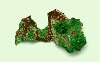 Latvia Topographic Map 3d realistic map Color 3d illustration photo