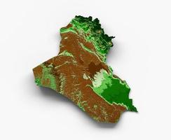 Iraq Topographic Map 3d realistic map Color 3d illustration photo