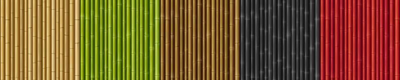 Textures of wall with bamboo sticks vector