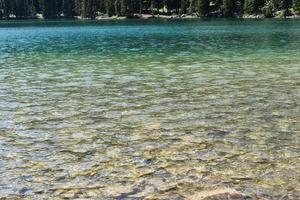 Azure Blue Mountain Lake in Montana photo