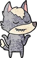 Vector wolf character in cartoon style