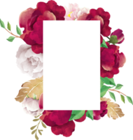 hermoso marco de flor rectangular png