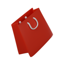 3d realistic shopping bag, Red shoping bag png