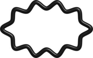 3d black abstract shape decoration png
