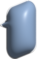 bolha de fala azul 3d fofa, decoração de caixa de texto png