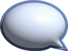 cute 3d blue speech bubble, text box decoration png