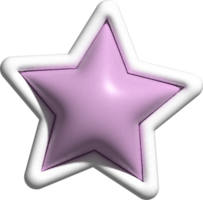 linda decoración de estrellas en 3d png