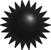 3D schwarze abstrakte Formdekoration png