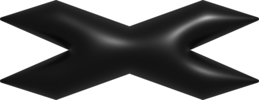 3D schwarze abstrakte Formdekoration png