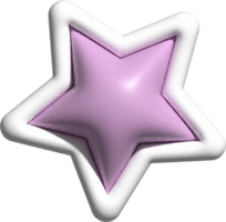 linda decoración de estrellas en 3d png