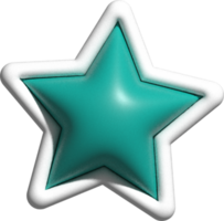 linda decoración de estrellas en 3d png