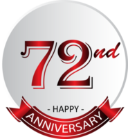 etiqueta de celebración del 72 aniversario png