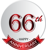 etiqueta de celebración del 66 aniversario png