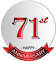 etiqueta de celebración del 71 aniversario png